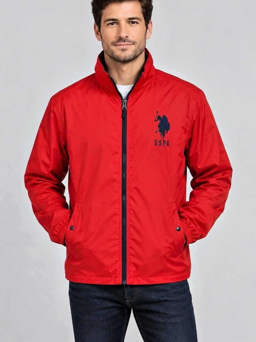U.S. Polo Assn. Men's Red Windbreaker Jacket size Large